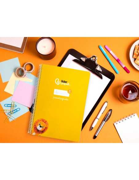 Cuaderno espiral liderpapel a4 pautaguia tapa blanda 80h 75 gr cuadro pautado 4mm color amarillo Cuaderno espiral liderpapel a4 pautaguia tapa blanda 80h 75 gr cuadro pautado 4mm color amarillo