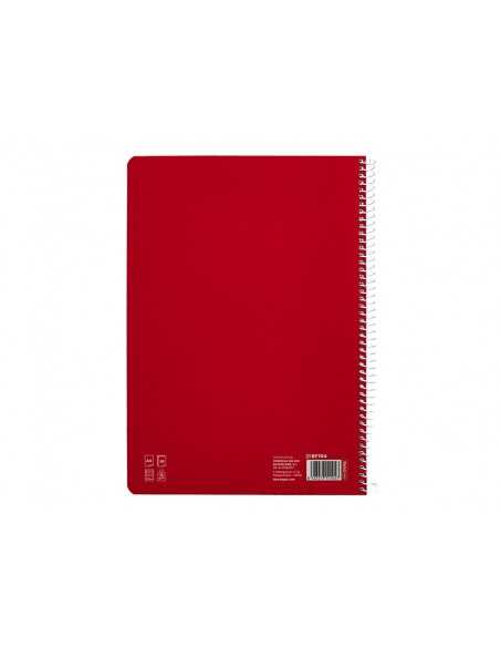 Cuaderno espiral liderpapel a4 pautaguia tapa blanda 80h 75 gr cuadro pautado 2,5mm color rojo