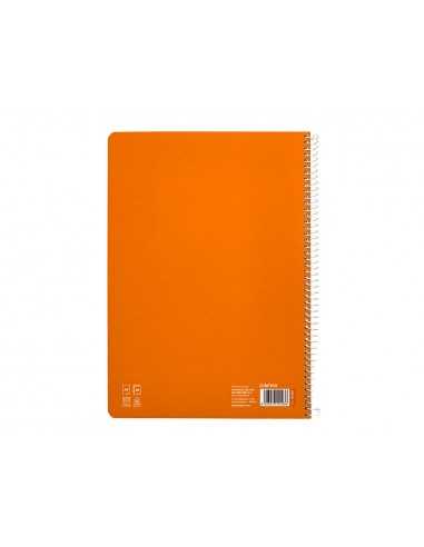 Cuaderno espiral liderpapel a4 pautaguia tapa blanda 80h 75 gr cuadro pautado 2,5mm color naranja