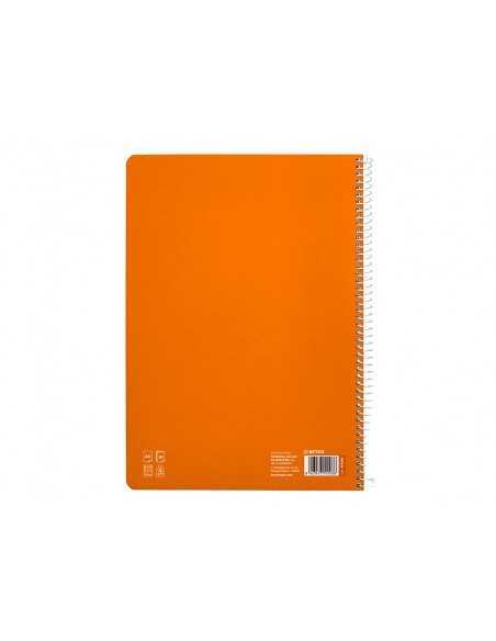 Cuaderno espiral liderpapel a4 pautaguia tapa blanda 80h 75 gr cuadro pautado 2,5mm color naranja
