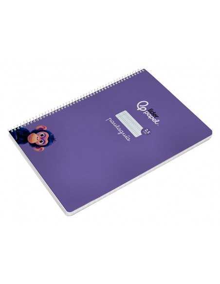 Cuaderno espiral liderpapel a4 pautaguia tapa blanda 80h 75 gr cuadro pautado 2,5mm color lila Cuaderno espiral liderpapel a4 pautaguia tapa blanda 80h 75 gr cuadro pautado 2,5mm color lila