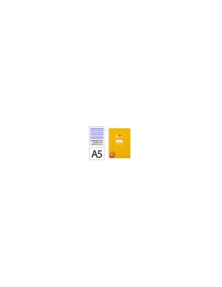 Cuaderno espiral liderpapel a5 pautaguia tapa blanda 40h 75 gr cuadro pautado 2,5mm color amarillo