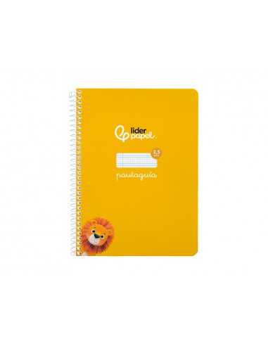 Cuaderno espiral liderpapel a5 pautaguia tapa blanda 40h 75 gr cuadro pautado 2,5mm color amarillo
