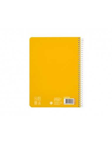 Cuaderno espiral liderpapel a5 pautaguia tapa blanda 40h 75 gr cuadro pautado 2,5mm color amarillo