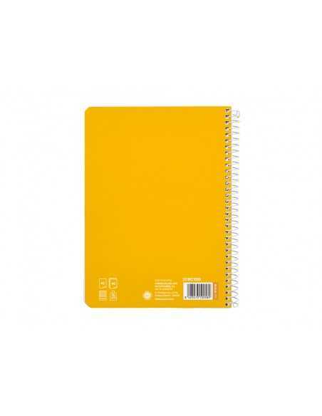 Cuaderno espiral liderpapel a5 pautaguia tapa blanda 40h 75 gr cuadro pautado 2,5mm color amarillo