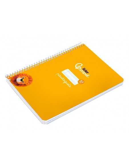 Cuaderno espiral liderpapel a5 pautaguia tapa blanda 40h 75 gr cuadro pautado 2,5mm color amarillo