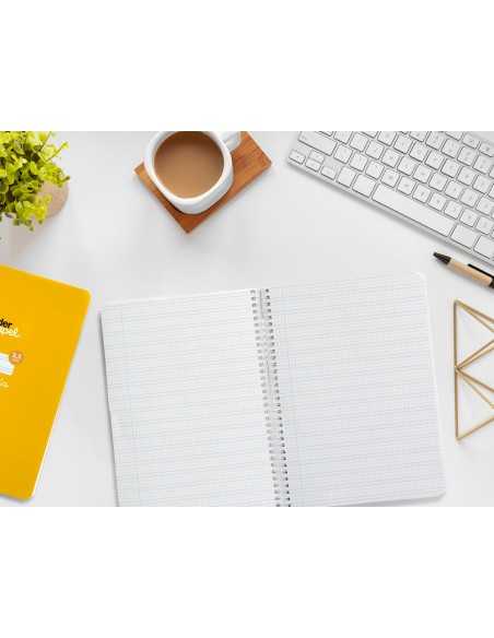 Cuaderno espiral liderpapel a5 pautaguia tapa blanda 40h 75 gr cuadro pautado 2,5mm color amarillo