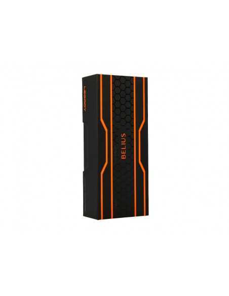 Boligrafo belius legacy aluminio diseño hexagono naranja cuerpo negro tinta color azul caja de diseño Boligrafo belius legacy aluminio diseño hexagono naranja cuerpo negro tinta color azul caja de diseño