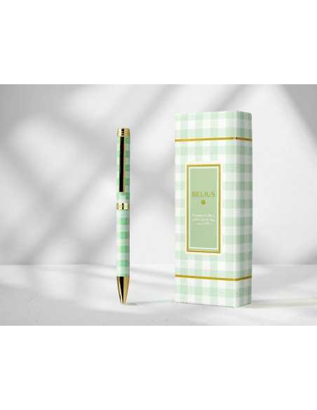 Roller belius picnic aluminio color verde dorado tinta color negro caja de diseño