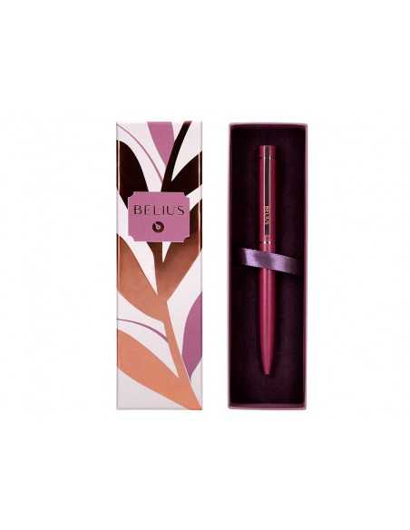 Boligrafo belius rose aluminio color burdeos oro rosa tinta azul caja de diseño Boligrafo belius rose aluminio color burdeos oro rosa tinta azul caja de diseño