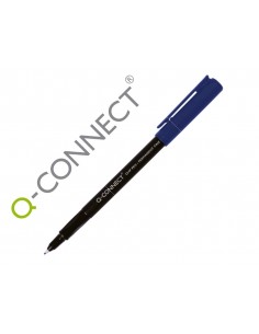 Rotulador q-connect retroproyeccion punta fibra super fina redonda 0.5 mm permanente azul