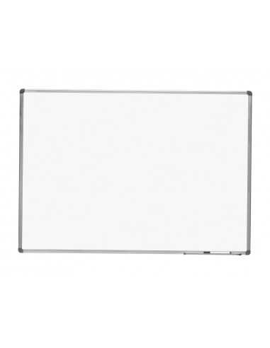 Pizarra blanca rocada lacada magnetica marco aluminio con cantoneras 90x120 cm
