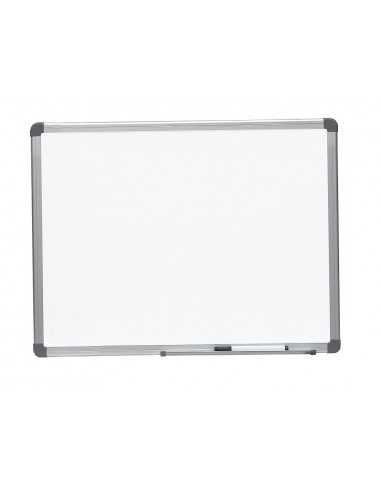 Pizarra blanca rocada lacada magnetica marco aluminio con cantoneras 45x60 cm