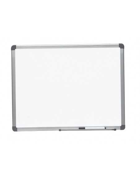 Pizarra blanca rocada lacada magnetica marco aluminio con cantoneras 45x60 cm