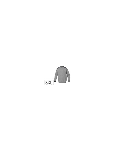 Sudadera deltaplus sweat olino con refuerzo en espalda y codos gris talla 3xl