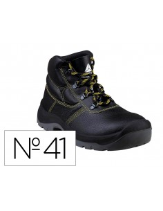 Botas deltaplus de seguridad piel crupon pigmentada suela pu bi-densidad color negro talla 41