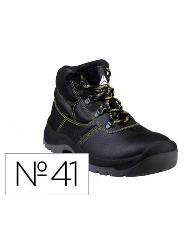 Botas deltaplus de seguridad piel crupon pigmentada suela pu bi-densidad color negro talla 41