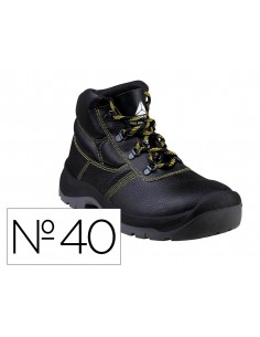 Botas deltaplus de seguridad piel crupon pigmentada suela pu bi-densidad color negro talla 40