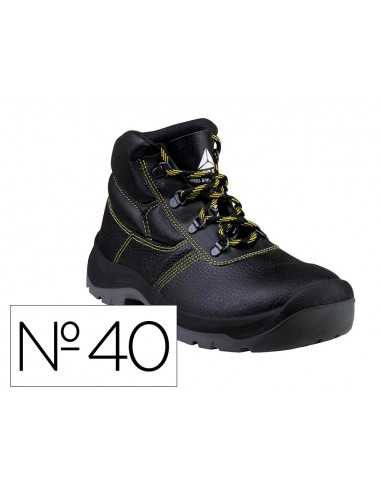 Botas deltaplus de seguridad piel crupon pigmentada suela pu bi-densidad color negro talla 40