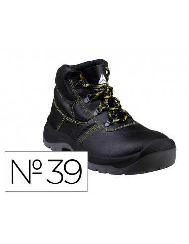 Botas deltaplus de seguridad piel crupon pigmentada suela pu bi-densidad color negro talla 39