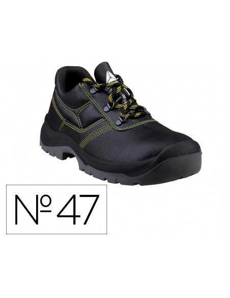 Zapatos de seguridad deltaplus piel crupon pigmentada suela pu bi densidad color negro talla 47