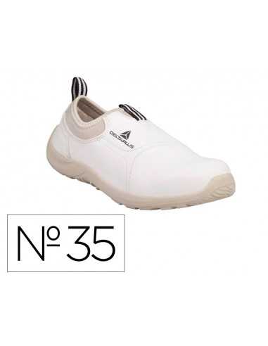 Zapatos de seguridad deltaplus microfibra pu suela pu mono-densidad color blanco talla 35