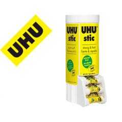 Pegamento uhu barra expositor sobremesa multiformato 8-21-40 gr 530x190x210 mm + 12 uds sin cargo 21 gr
