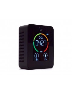 Medidor de co2 ewent pantalla led color detector calidad aire con indicador de temperatura y humedad usb-c