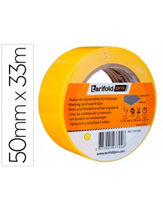 Cinta adhesiva tarifold para marcaje y señalizacion de suelo 33 mt x 50 mm color amarillo