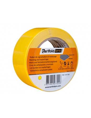 Cinta adhesiva tarifold para marcaje y señalizacion de suelo 33 mt x 50 mm color amarillo