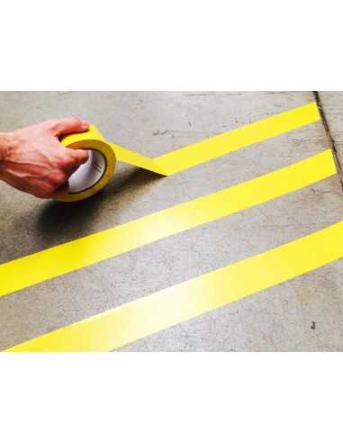 Cinta adhesiva tarifold para marcaje y señalizacion de suelo 33 mt x 50 mm color amarillo
