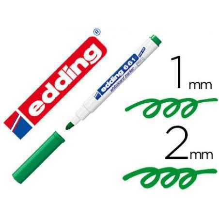 Rotulador edding para pizarra blanca 661 color verde punta redonda 1-2 mm