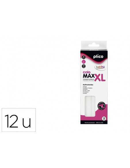 Barra termofusible plico cola max xl baja temperatura 11,5 mm de diametro x 200 mm de alto blister de 12 unidades