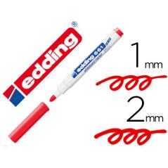 Rotulador edding para pizarra blanca 661 color rojo punta redonda 1-2 mm