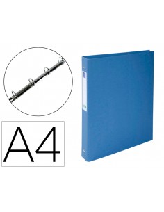 Carpeta de 4 anillas 30 mm redondas exacompta clean safe din a4 carton forrado azul