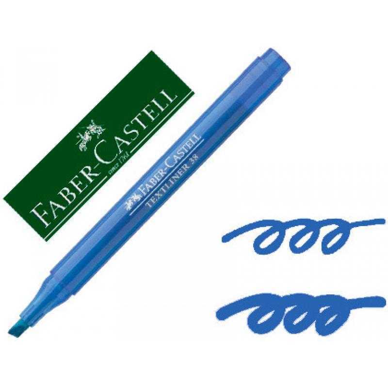 Rotulador faber fluorescente textliner 38 azul