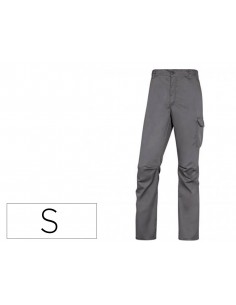 Pantalon de trabajo deltaplus cintura elastica 5 bolsillos color gris / negro talla s