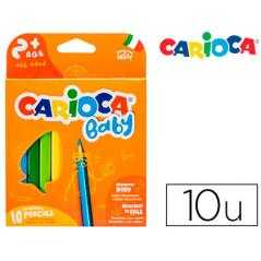 Lápices de colores carioca baby 2 años caja de 10 colores surtidos - Imagen 1