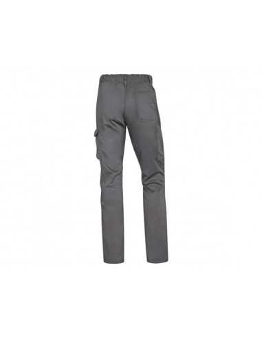 Pantalon de trabajo deltaplus cintura elastica 5 bolsillos color gris / negro talla s