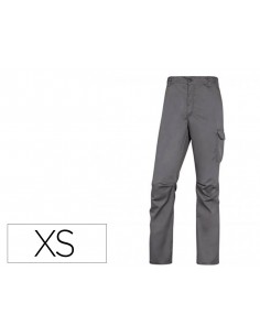 Pantalon de trabajo deltaplus cintura elastica 5 bolsillos color gris / negro talla xs