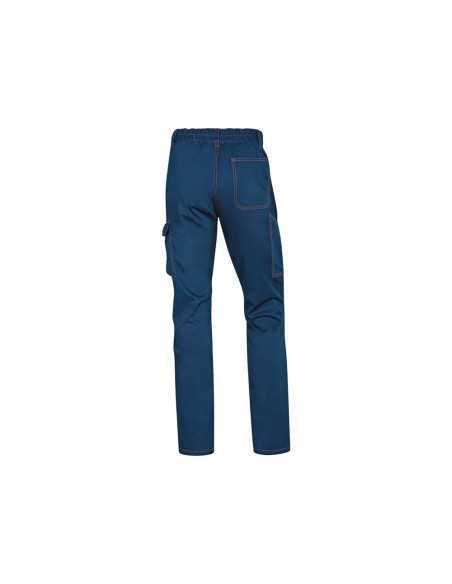 Pantalon de trabajo deltaplus cintura elastica 5 bolsillos color azul marino / naranja talla xxxl
