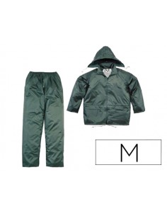 Conjunto de lluvia deltaplus 400 poliester/pvc verde talla m