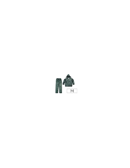 Conjunto de lluvia deltaplus 400 poliester/pvc verde talla m