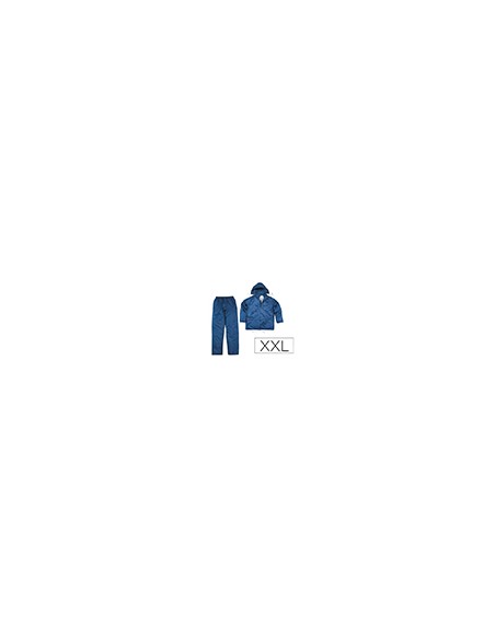 Conjunto de lluvia deltaplus 400 poliester/pvc azul marino talla xxl Conjunto de lluvia deltaplus 400 poliester/pvc azul marino talla xxl