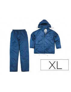 Conjunto de lluvia deltaplus 400 poliester/pvc azul marino talla xl
