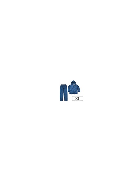 Conjunto de lluvia deltaplus 400 poliester/pvc azul marino talla xl
