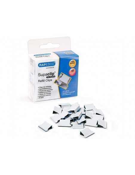 Supaclips rapesco capacidad 40 hojas color blanco caja de 100 unidades Supaclips rapesco capacidad 40 hojas color blanco caja de 100 unidades