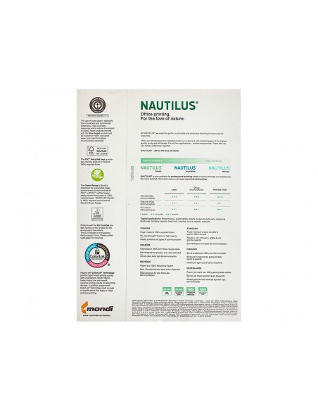Papel fotocopiadora nautilus superwhite 100% reciclado din a3 80 gramos paquete de 500 hojas