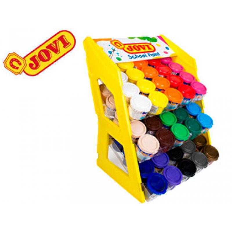 Tempera escolar jovi 35 ml expositor sobremesa de 100 unidades colores surtidos