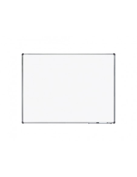 Pizarra blanca rocada acero vitrificado magnetico marco aluminio y cantoneras pvc 120x90 cm incluye bandeja